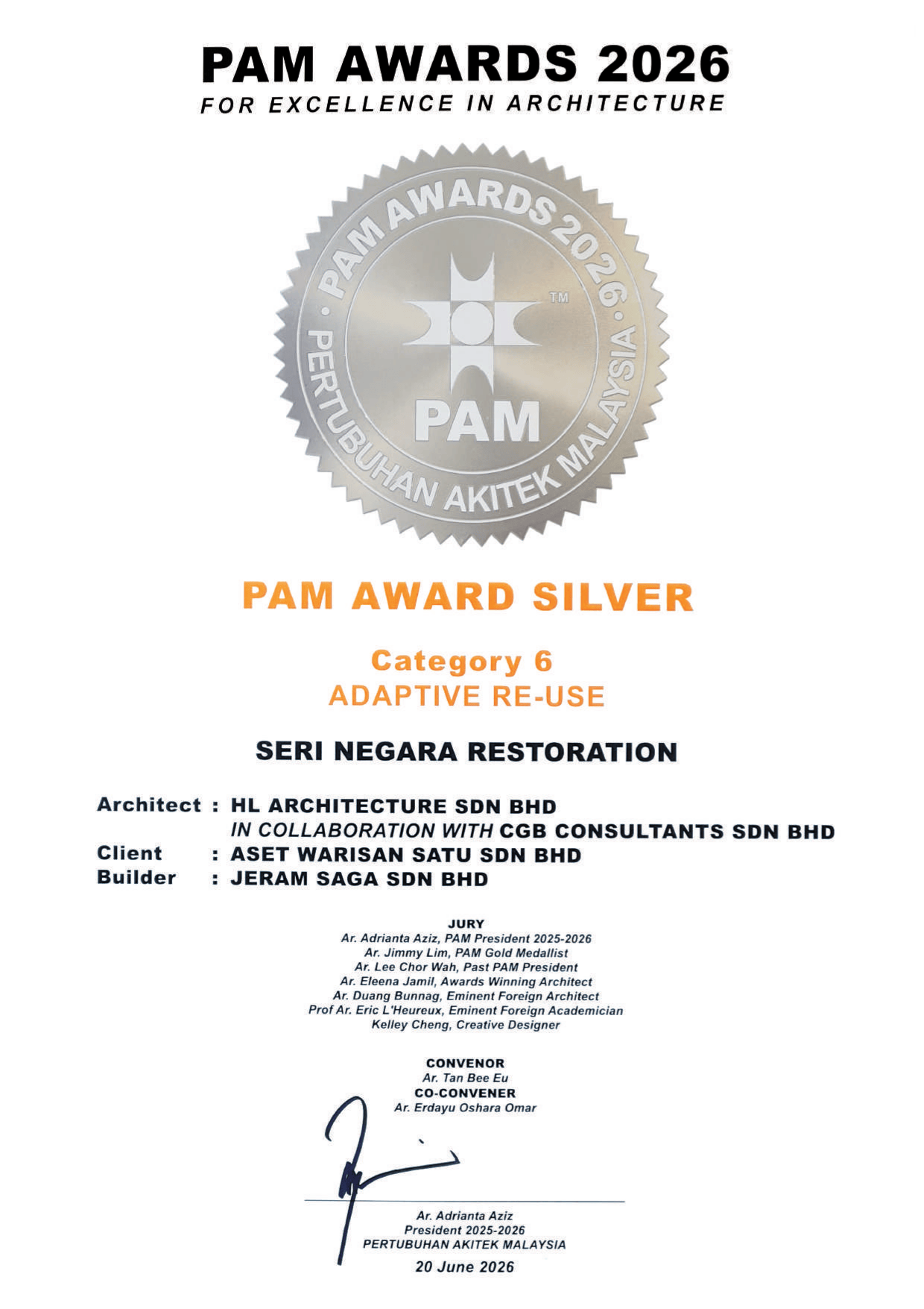 PAM Awards 2026 - Adaptive Re-Use - Silver